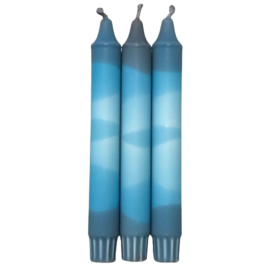 Dip Dye Candle Set/3 - Blue Mist