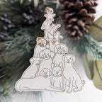 Dog Tree Wood Ornament