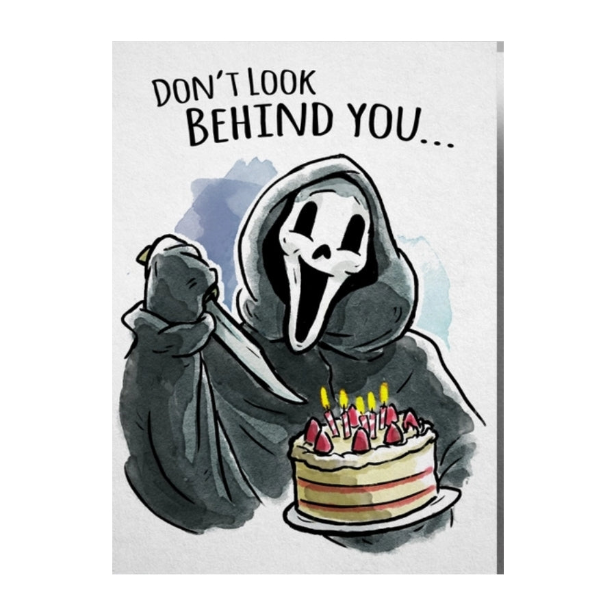 Don't Look Mask Killer Birthday Card
