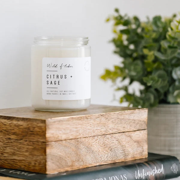 Double Wick Soy Candle - Citrus + Sage