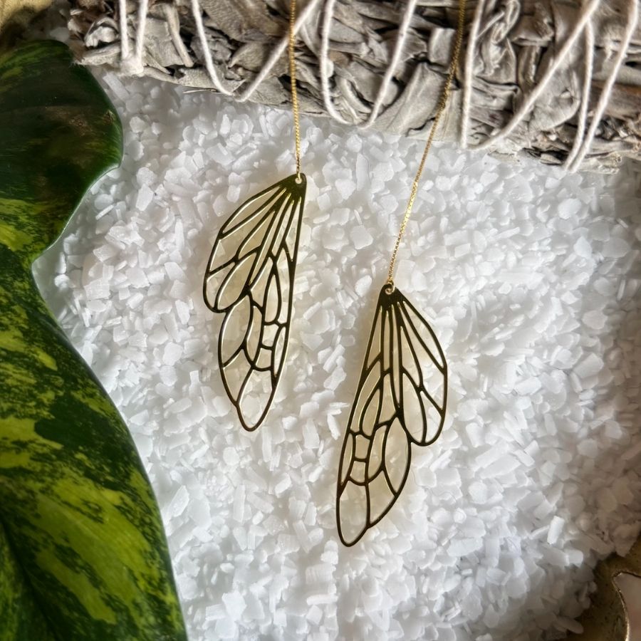 Dragonfly Wing Threader Earrings