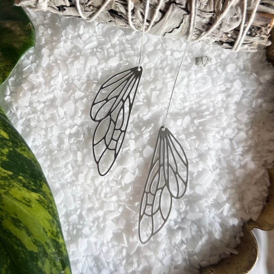 Boucles d'oreilles pendantes Aile de libellule