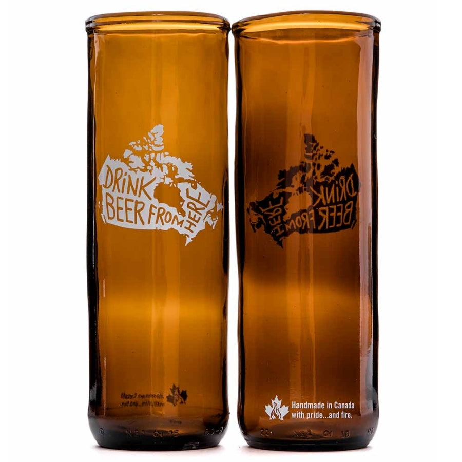 Boire de la bière d’ici Verre recyclé