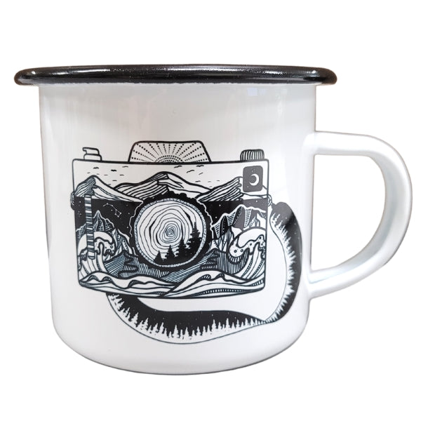 Enamel Soup Mugs, Handmade Large Mugs, Colorful Camping Mugs, Fall Mugs,  Nature Mug, Hiking Mug, Enamel Travel Mugs Available in 4 Colors 