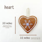 Felt Gingerbread Cookie Ornament - Heart