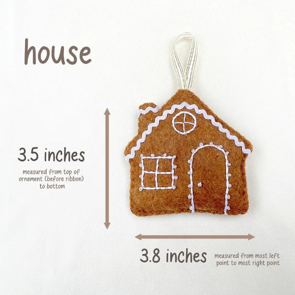 Felt Gingerbread Cookie Ornament - House