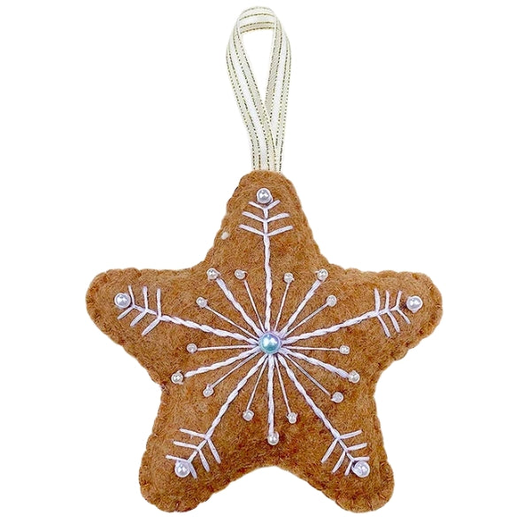 Décoration en feutre en forme de biscuit en pain d'épices - Étoile