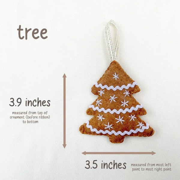 Décoration en feutre en forme de biscuit en pain d'épices - Arbre