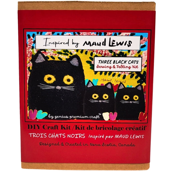 Felt Sewing Kit - Three Black Cats