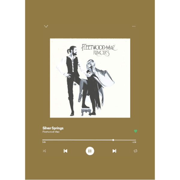 Impression d'art de chanson : Fleetwood Silver Springs (5" x 7")