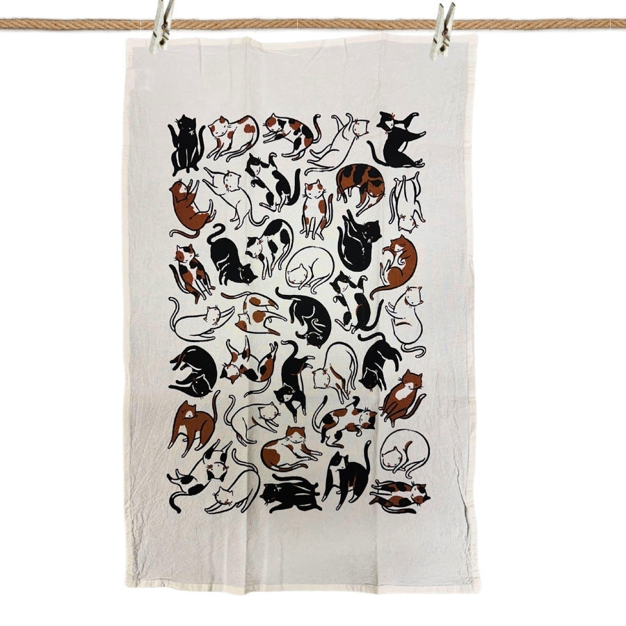 Floating Cats Tea Towel