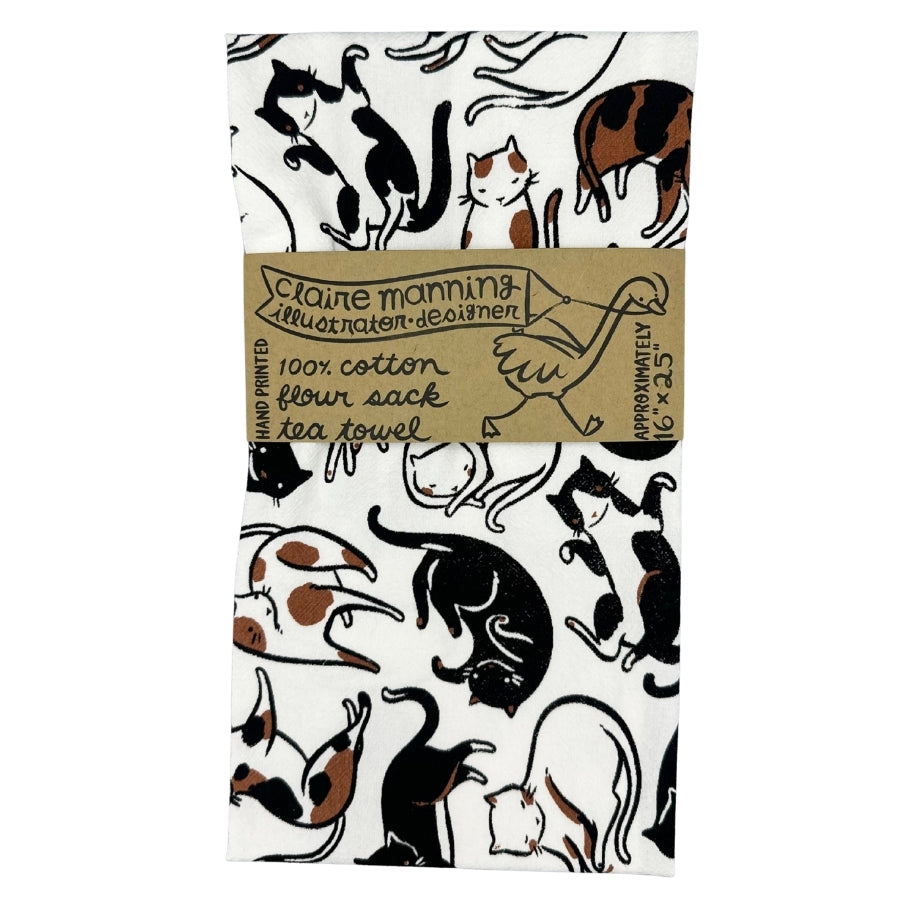 Floating Cats Tea Towel