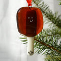 Fused Glass Ornament - Maple Taffy