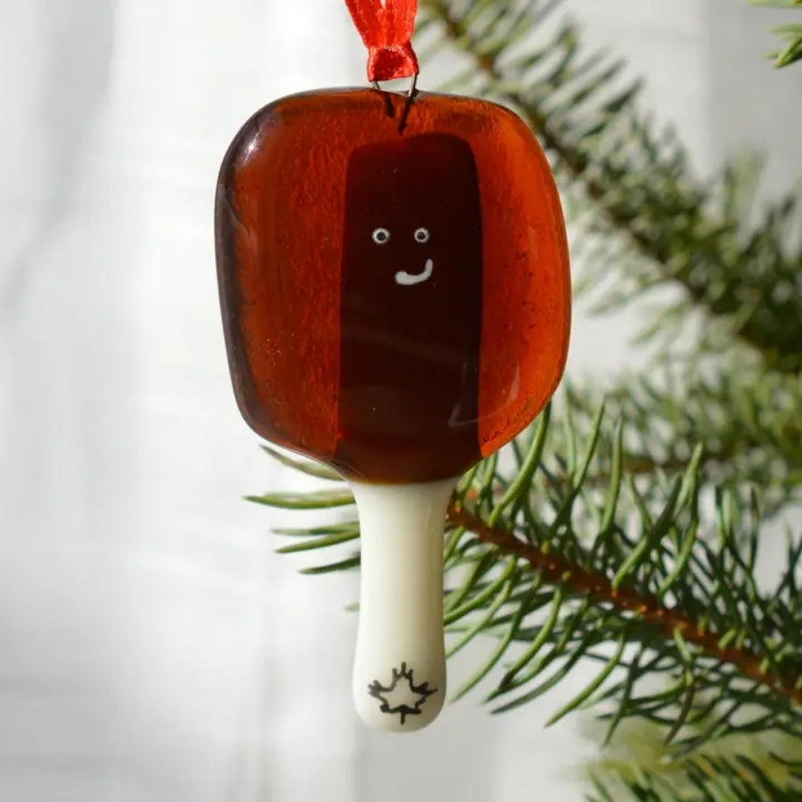 Fused Glass Ornament - Maple Taffy