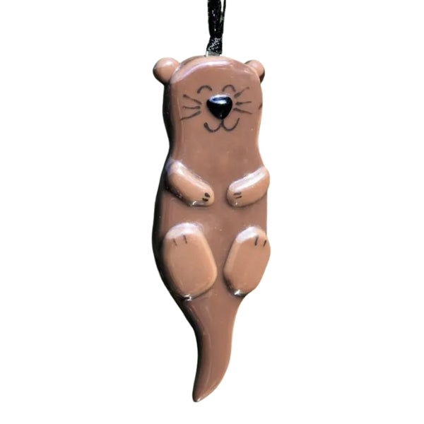 Fused Glass Ornament - Otter