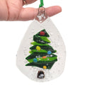 Fused Glass Ornament - Teardrop Christmas Tree
