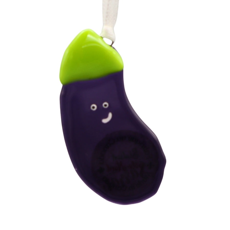 Fused Glass Ornament - Eggplant