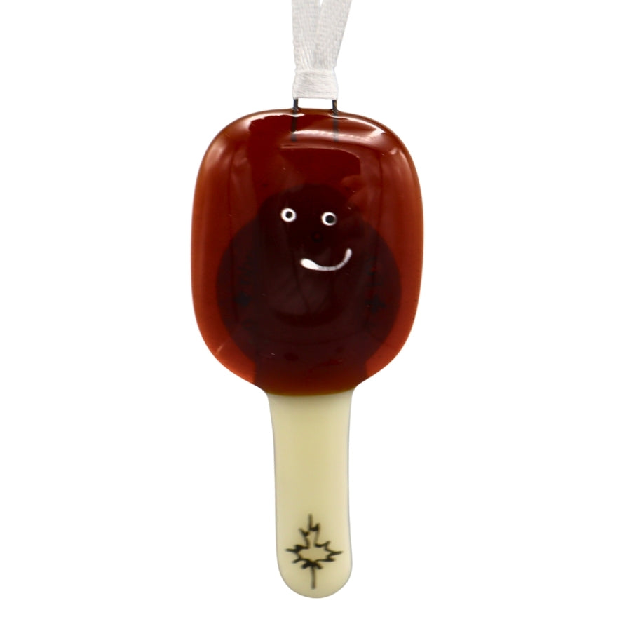 Fused Glass Ornament - Maple Taffy
