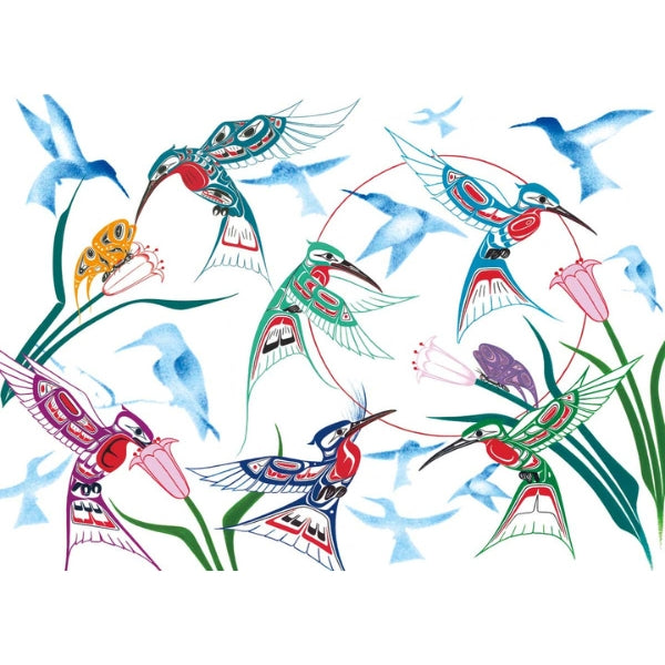Garden of Hummingbirds Print (6" x 9"/11"x14")