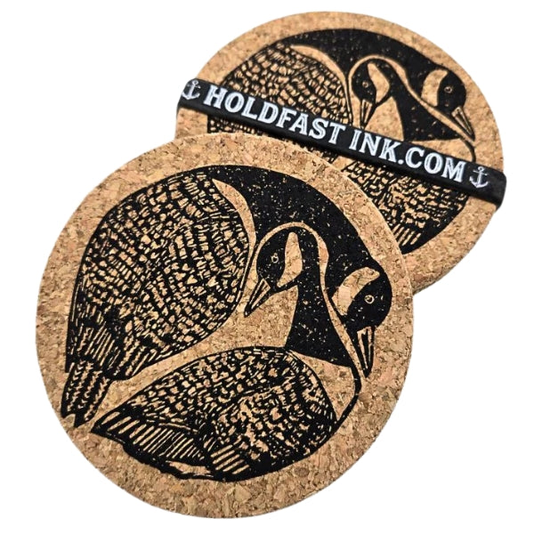 Canada Geese Pair Cork Coaster