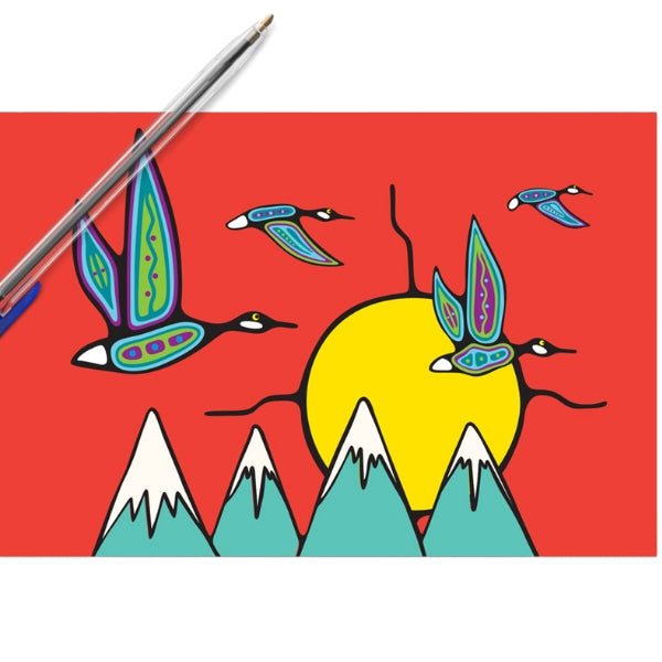 Oies en vol Carte postale