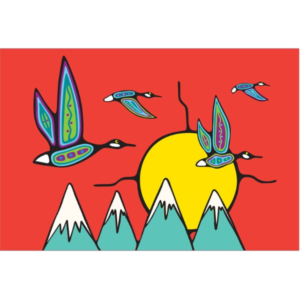 Oies en vol Carte postale