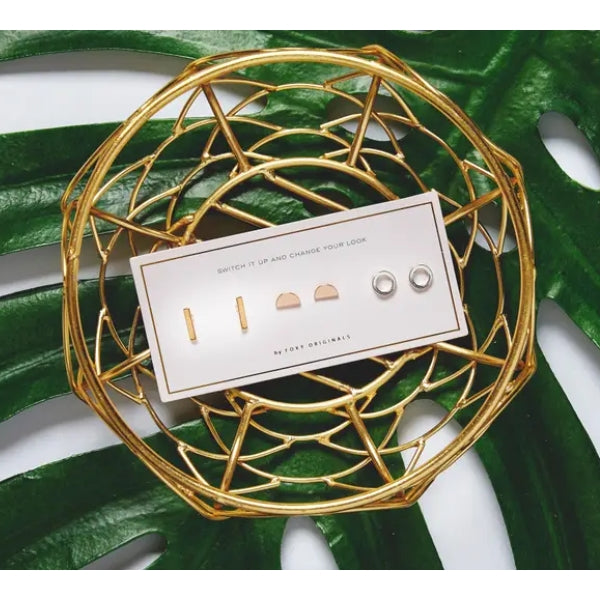 Geo Stud Earring Set