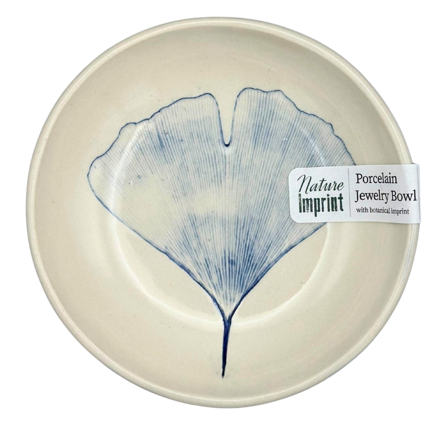 Ginkgo Leaf Ring Dish - Blue