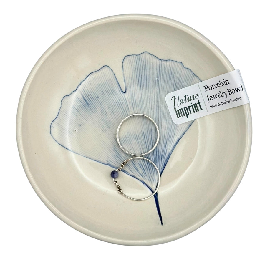 Ginkgo Leaf Ring Dish - Blue