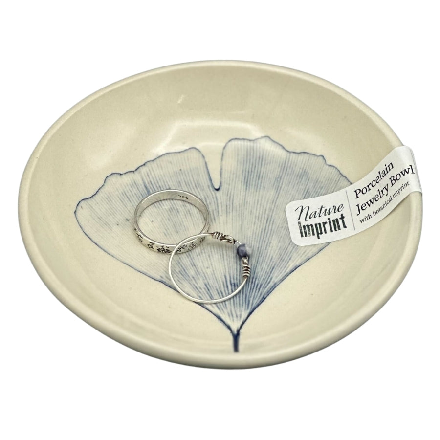 Ginkgo Leaf Ring Dish - Blue