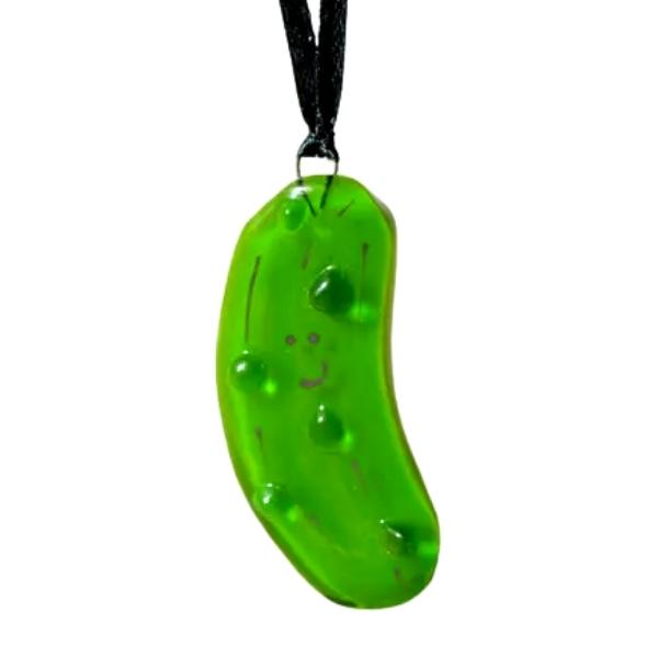Fused Glass Ornament - Pickle