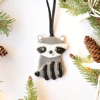 Fused Glass Ornament - Raccoon