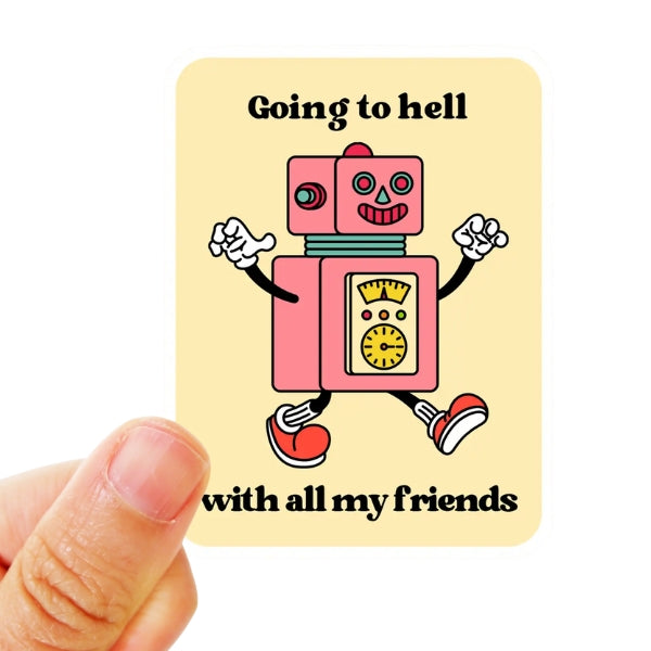 Goobi Sticker Going To Hell Sticker by Gobi Prints Co at Maker House Co.
