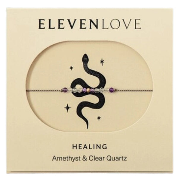 Wish Bracelet - Healing Amethyst & Clear Quartz