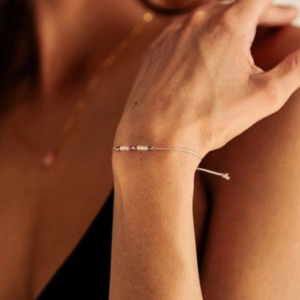 Wish Bracelet - Healing Amethyst & Clear Quartz