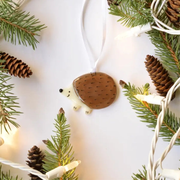 Fused Glass Ornament - Hedgehog