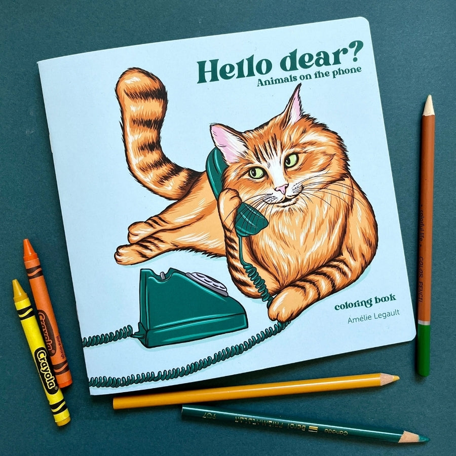 Bonjour cher livre de coloriage (Animaux au téléphone)