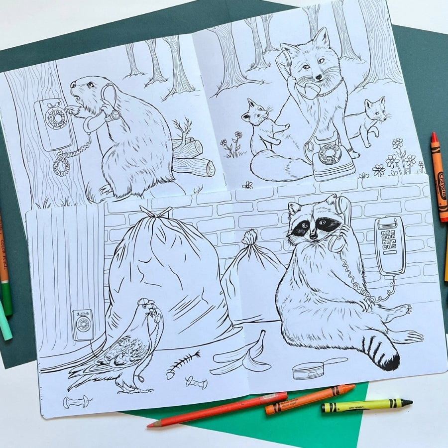 Bonjour cher livre de coloriage (Animaux au téléphone)