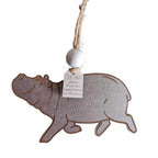 Hippo Wood Ornament