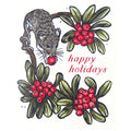 Holiday Mouse Linocut Card