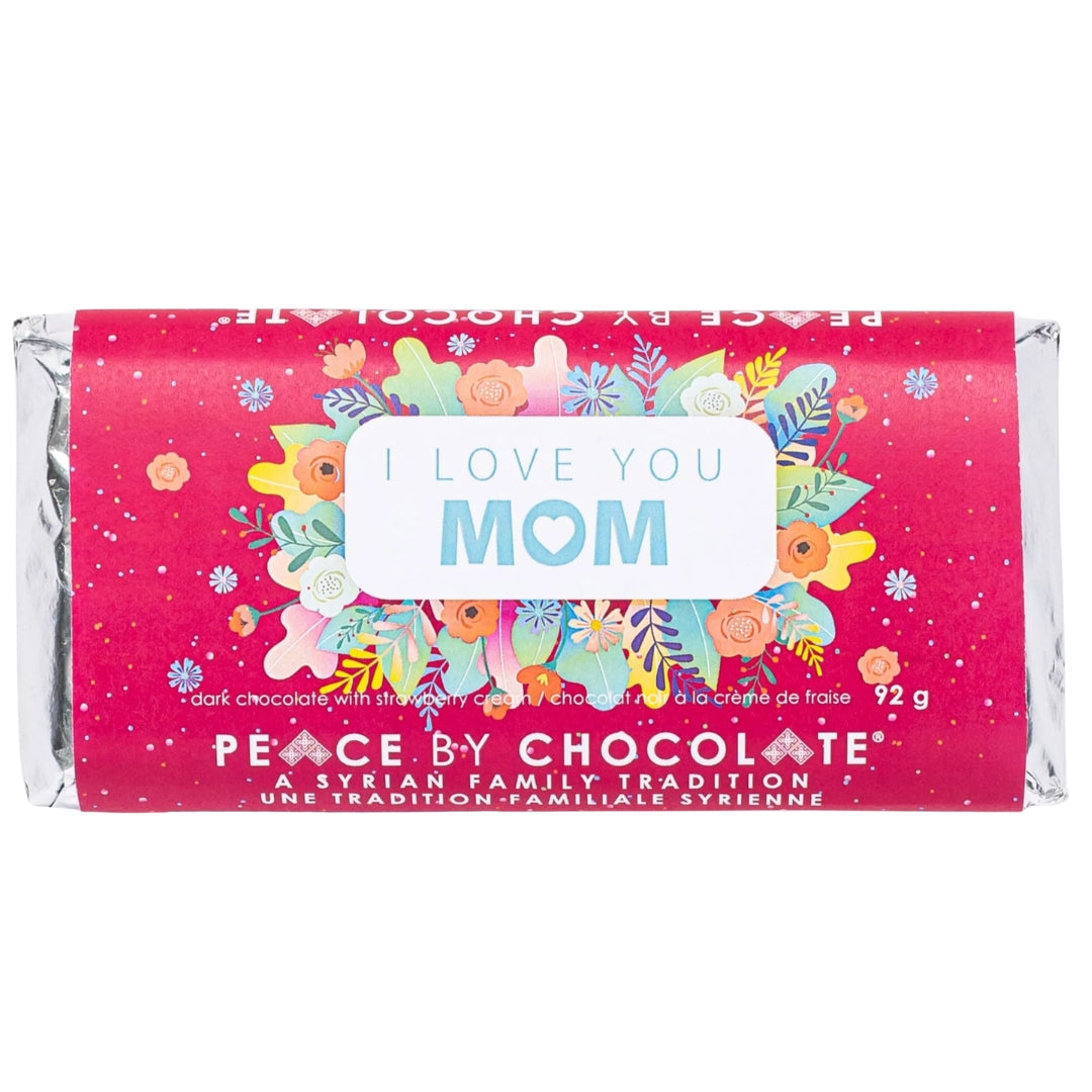 I Love You Mom Dark Chocolate with Strawberry Cream Bar