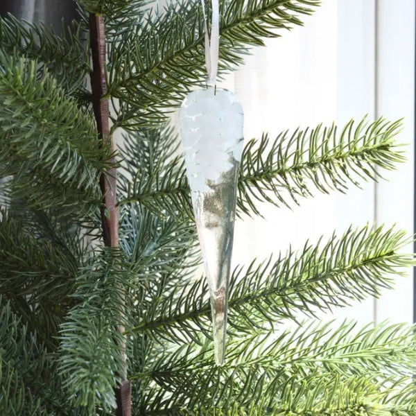 Fused Glass Ornament - Icicle