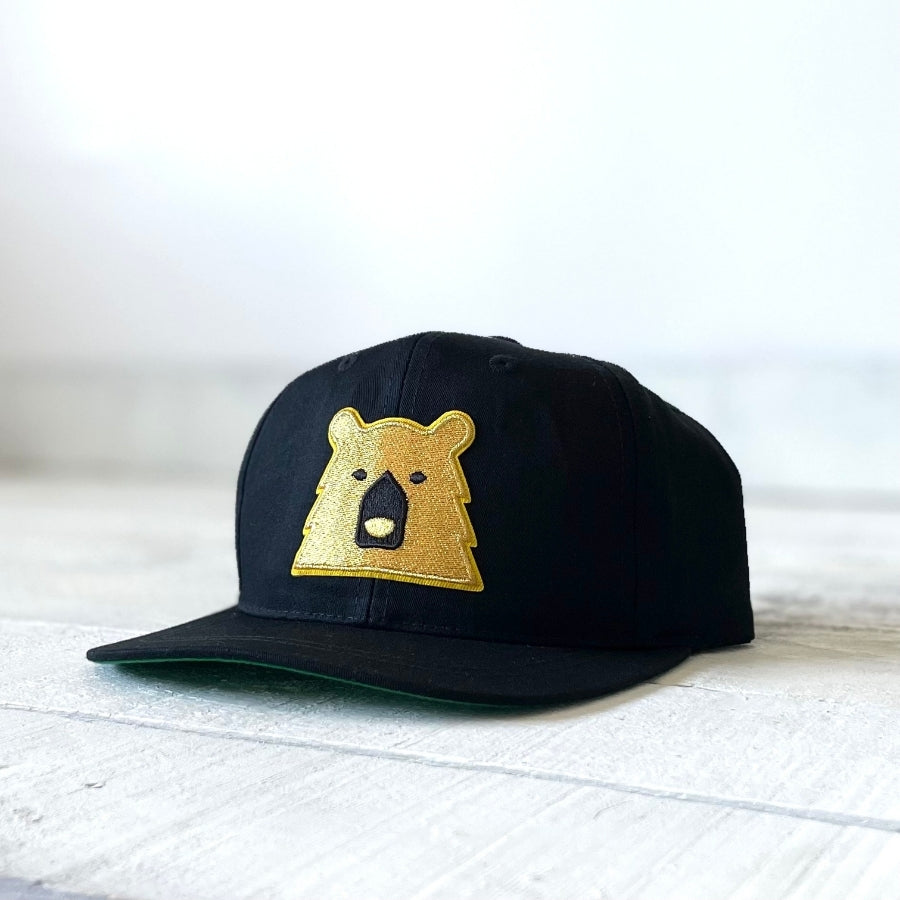 Kids/Youth Snapback Hat - Black w/Sparkle Bear