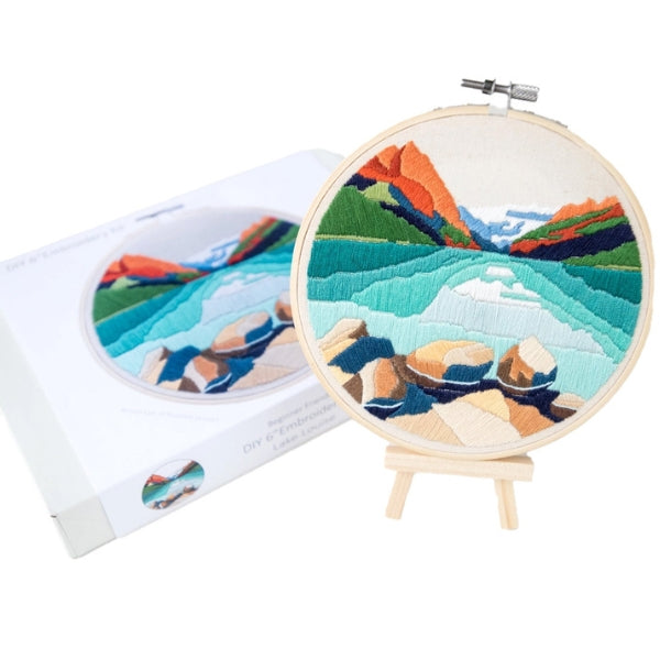 Lake Louise Embroidery DIY Kit