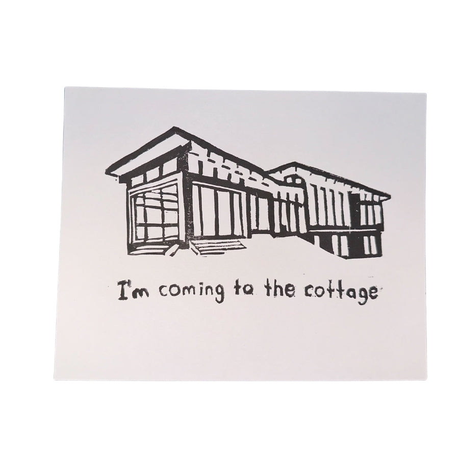 Je viens au chalet, linogravure (20 x 25 cm)