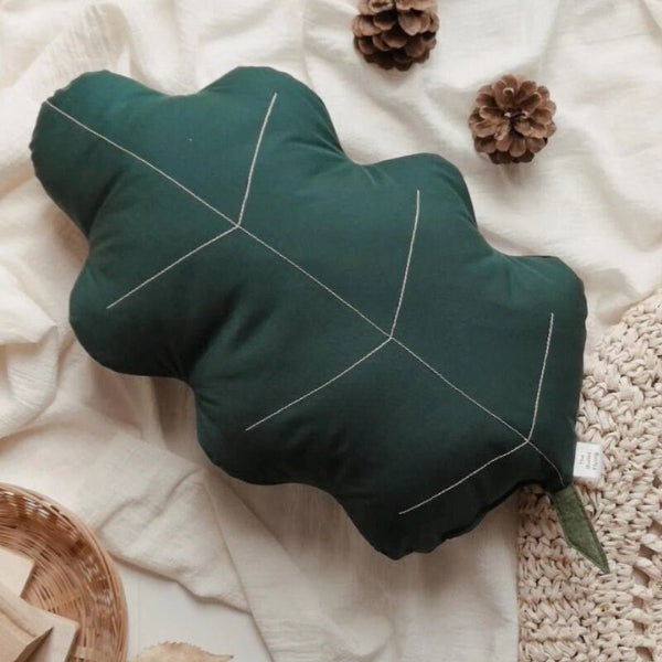 Leaf Pillow - Forest Green Oak