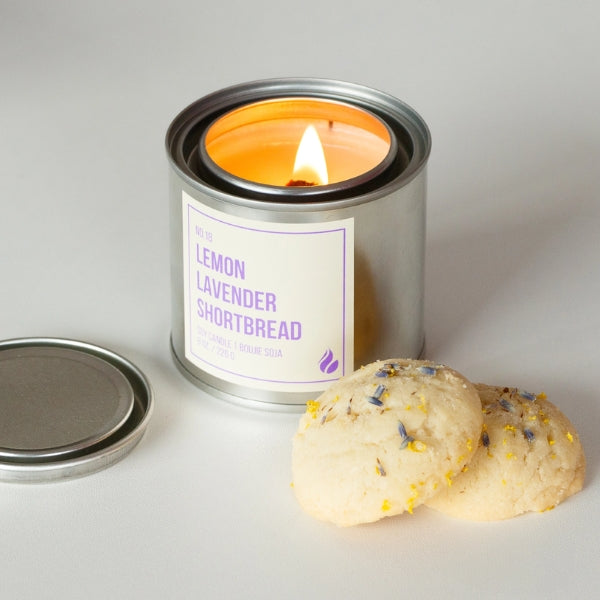 Bougie sablée au soja et au citron et à la lavande