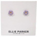 Ceramic Stud Earrings - Lilac Flowers