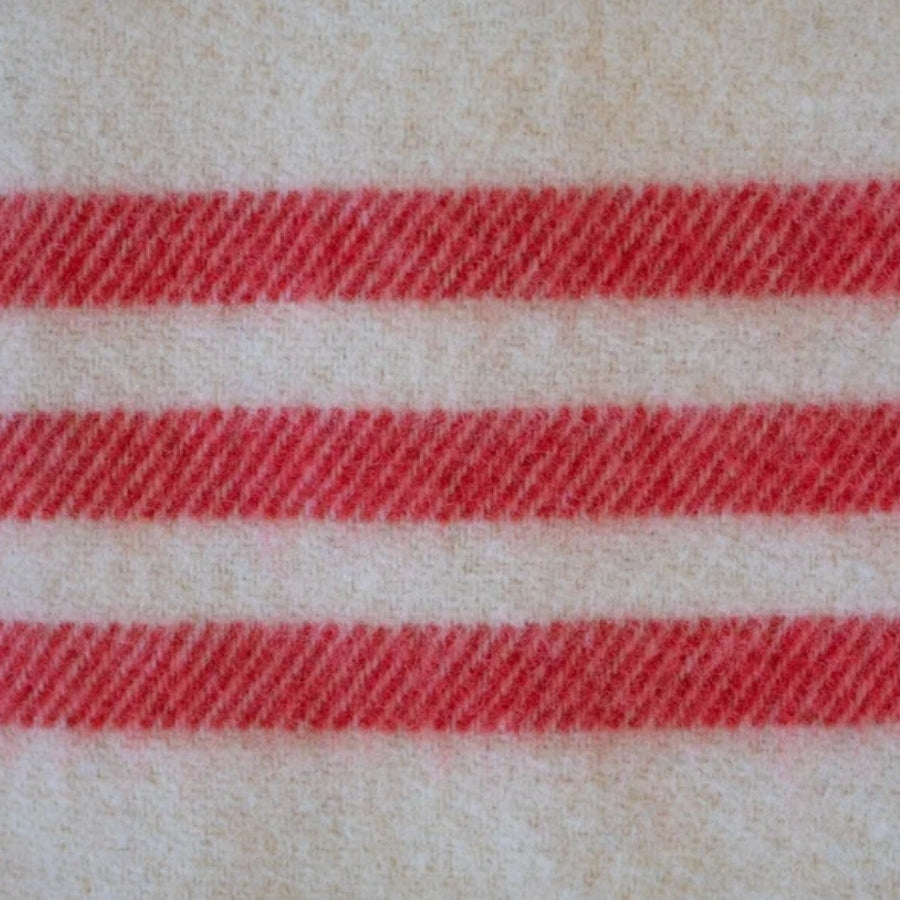 Couverture en laine MacAusland (blanc avec rayures rouges)