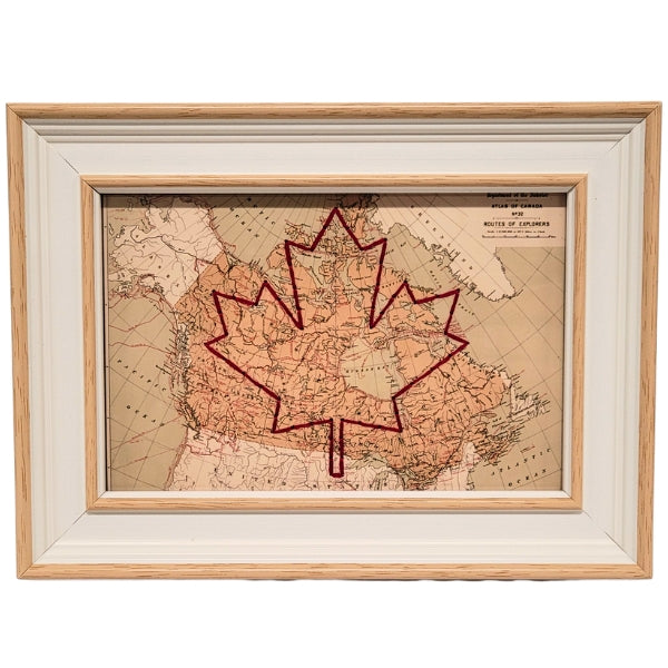 Canada Stitched Maple Leaf Map (4" x 6")